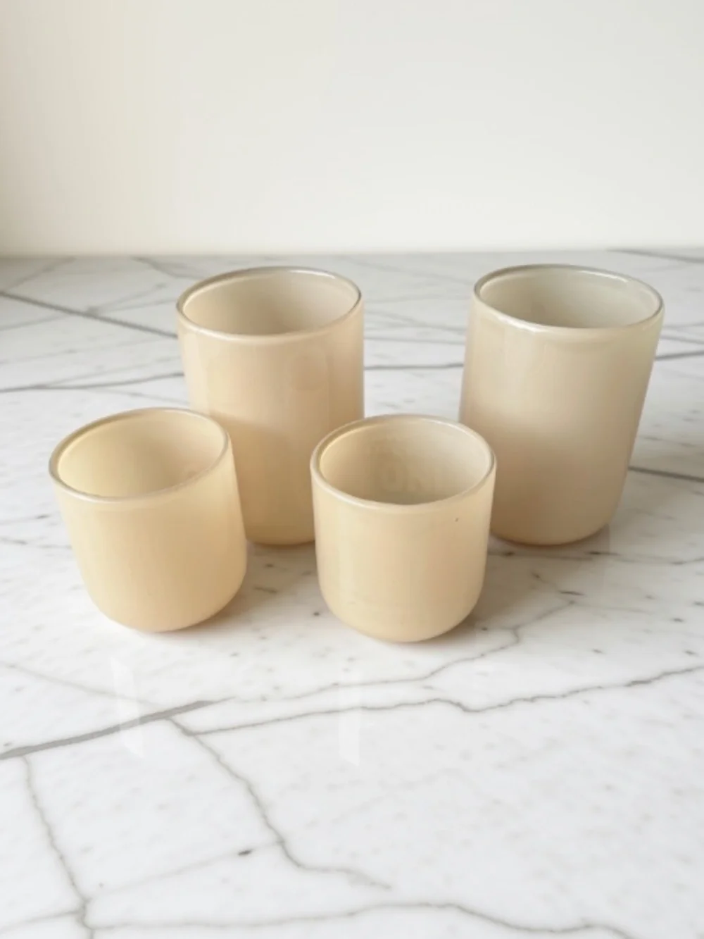 Set/5 Glass Candle Holders